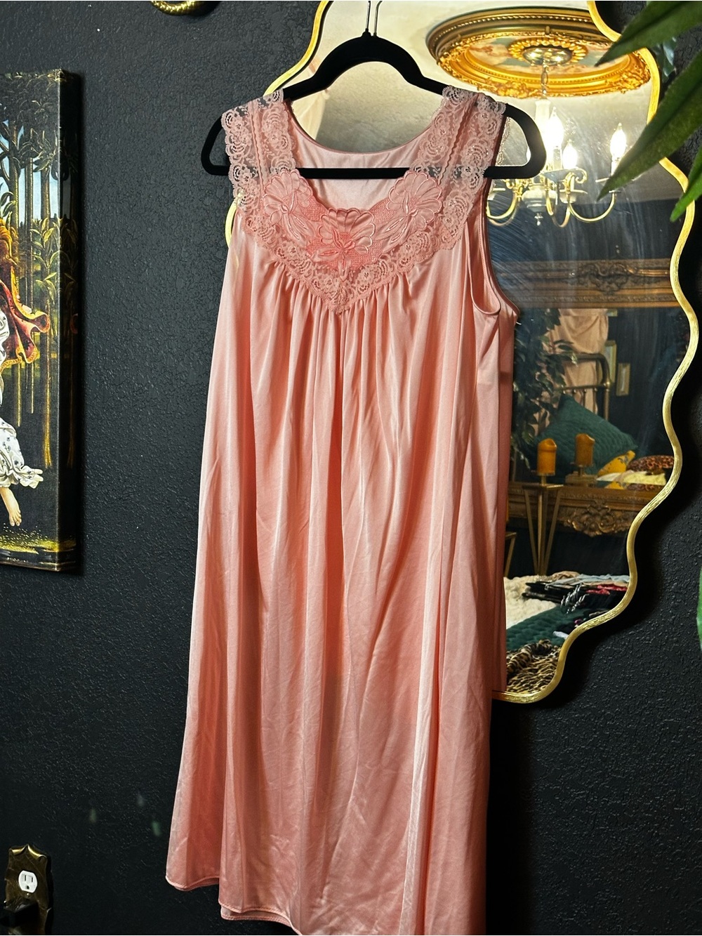 Women’s Lace-Trim Pink Nightgown - Soft Sleepwear